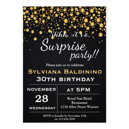 SHHH…ITS A SURPRISE PARTY!… BIRTHDAY INVITATION | Zazzle.com