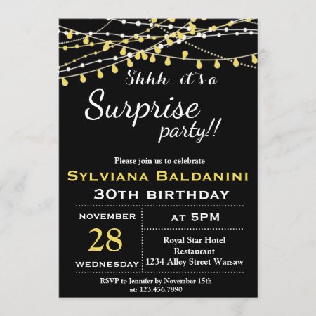 Shhh…its A Surprise Party!… Birthday Invitation