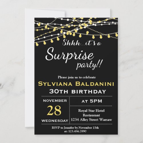 SHHHITS A SURPRISE PARTY BIRTHDAY INVITATION