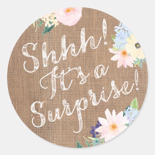 Shhh! It's a surprise party envelope seal sticker