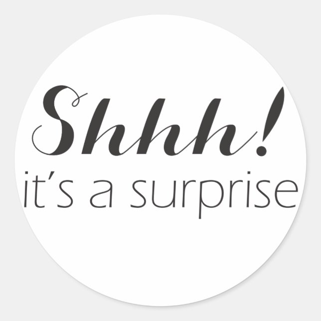 Shhh! it's a surprise party stickers (Front)