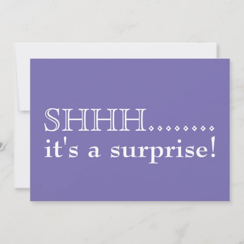 Shhh Its a surprise purple 50th birthday party Invitation