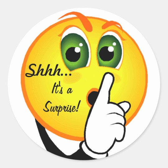 Shhh... It's ASurprise! Classic Round Sticker | Zazzle.com