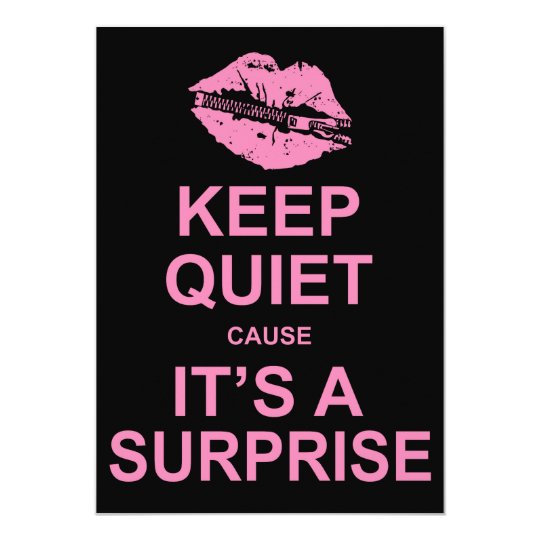 shhh keep quiet cause it s a surprise party invitation zazzle com