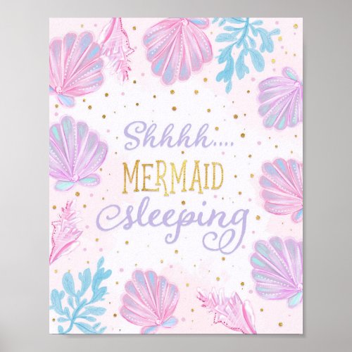 Shhh Mermaid Sleeping Nursery Decor