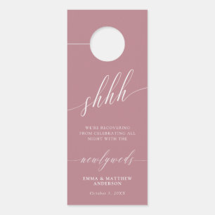 Shhh Pink White Do Not Disturb Wedding Door Hanger