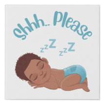 Shhh.. Please, Baby Boy Sleeping, Nursery Canvas