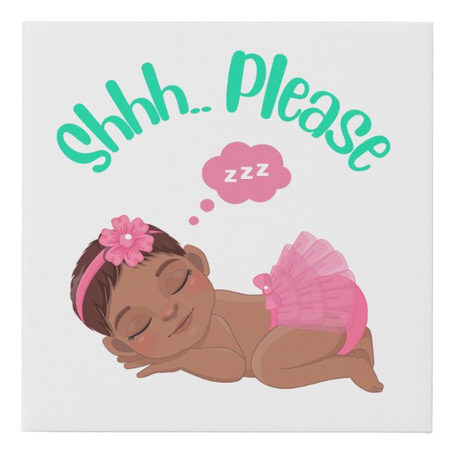 Shhh.. Please, Baby Girl Sleeping, Canvas Print (Front)