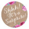Shhh! Purple surprise party envelope stickers