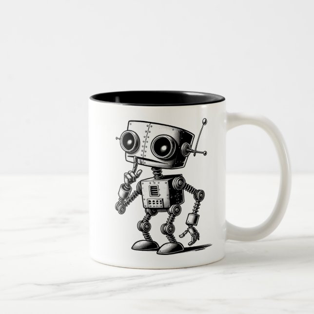 Shhh Robot – Shhh… I’m Processing Two-Tone Coffee Mug (Right)