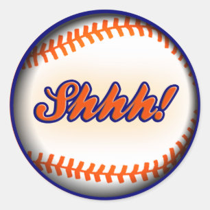 Shhh sticker for Surprise party baseball invite