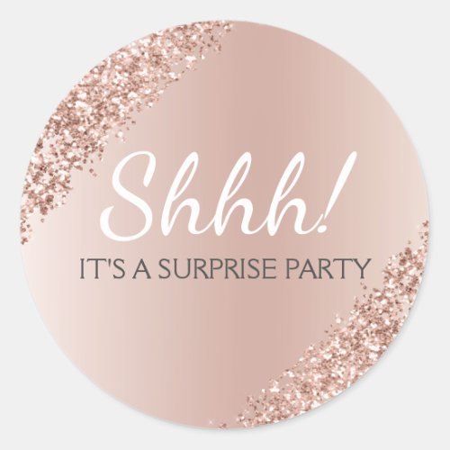Shhh Surprise Birthday Party Birthday Classic Round Sticker