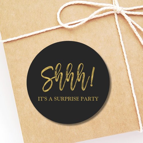 Shhh Surprise Birthday Party Birthday Classic Round Sticker