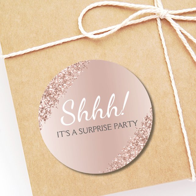 Shhh! Surprise Birthday Party Birthday Classic Round Sticker (Creator Uploaded)