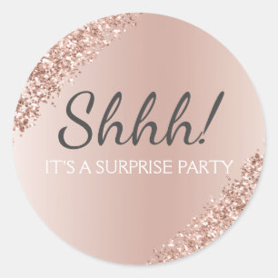 Shhh! Surprise Birthday Party Birthday Classic Round Sticker