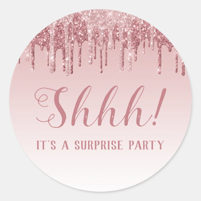 Shhh Surprise Birthday Party Birthday Classic Round Sticker Zazzle