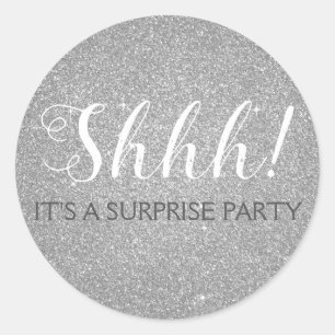 Shhh! Surprise Birthday Party Birthday Classic Round Sticker
