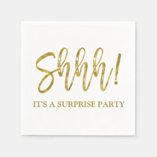 Shhh! Surprise Birthday Party Birthday Napkins