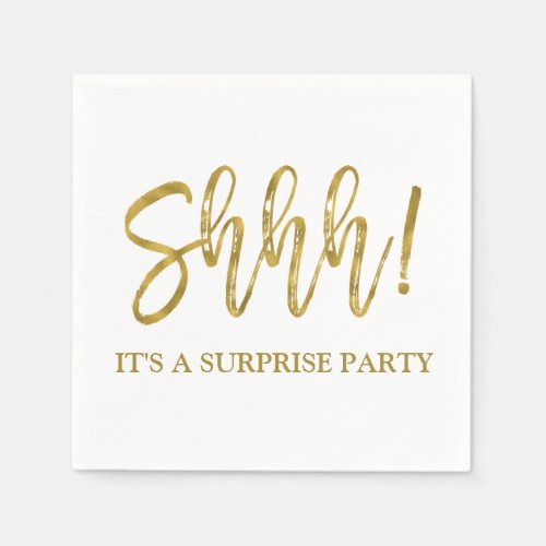 Shhh Surprise Birthday Party Birthday Napkins