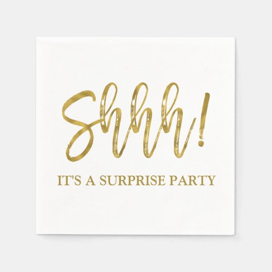 Shhh Surprise Birthday Party Birthday Napkins Zazzle Com