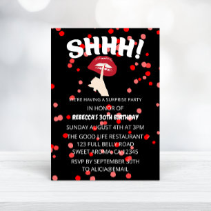 SHHH! Surprise Birthday Party Invitation