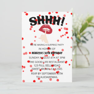 SHHH! Surprise Birthday Party Invitation