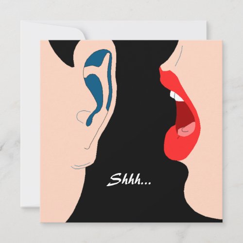 Shhh... Surprise Party Invitation Whisper in Ear