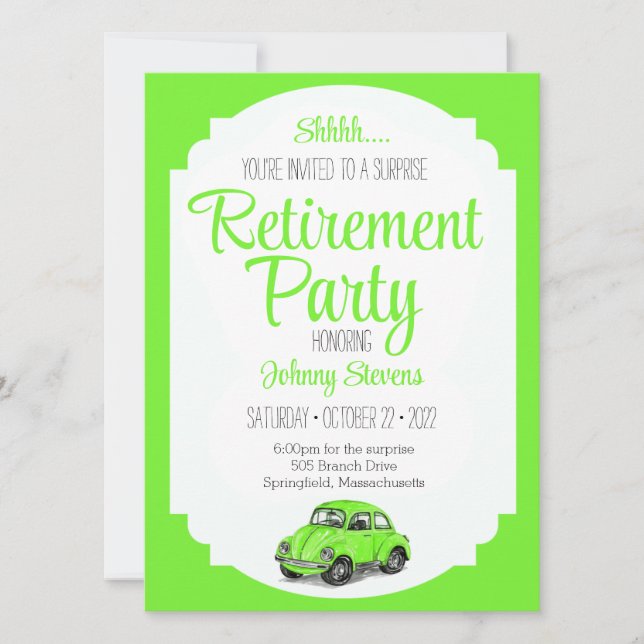 Shhh Surprise Retirement Party Invitation (Front)