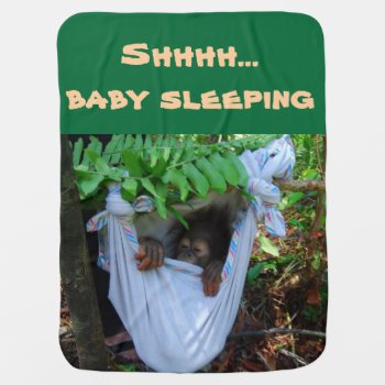 Shhhh Baby Sleeping Swaddle Blanket by Rebecca_Reeder at Zazzle