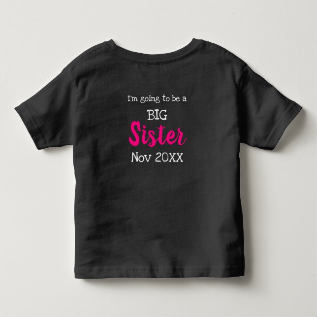 shhhh I have a secret, big sister customizable Toddler T-shirt (Back)