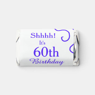 Shhhh it's 60th birthday add name purple spanish r hershey's miniatures