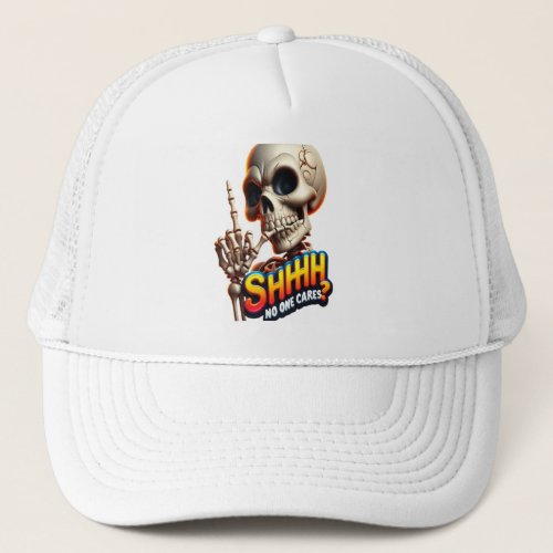 SHHHH No One Cares A Haunting Message Trucker Hat