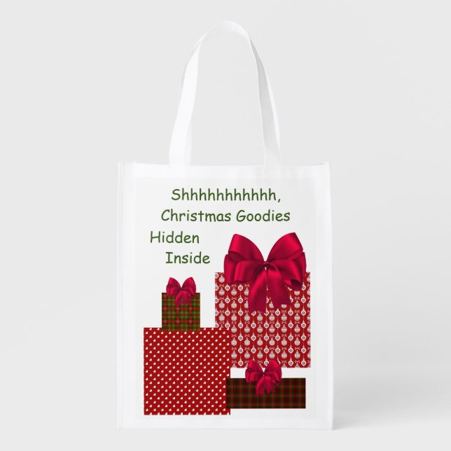 Shhhhh, Christmas Goodies Hidden Inside Tote (Front)