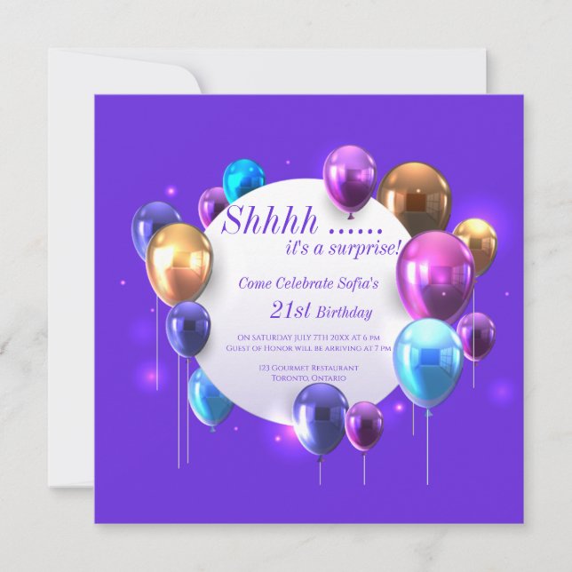 Shhhhh it's a surprise! invitation (Front)