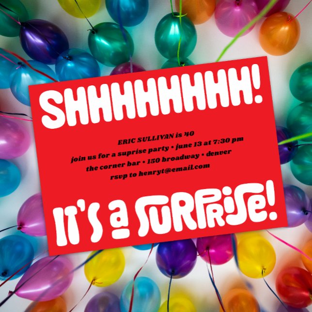 Shhhhh! Surprise! Party Invitation (Shhhhh! It's a Surprise!)