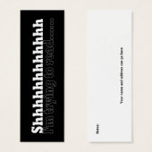 Shhhhhhhh Bookmark to Customize (Front & Back)