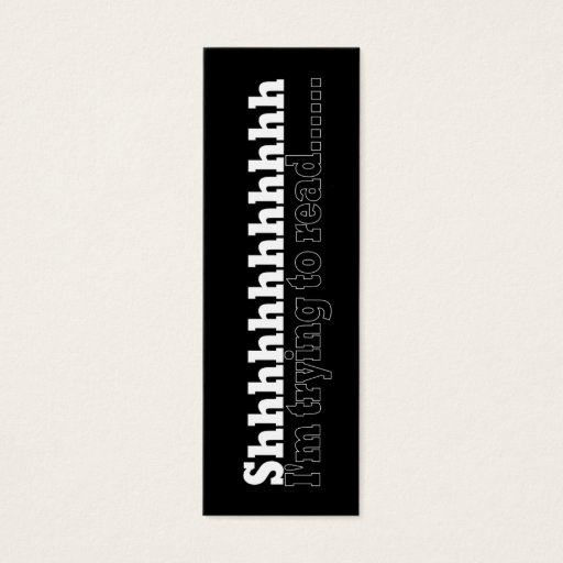 Customizable Shhhhhhhh Bookmark to Customize Business Card Templates