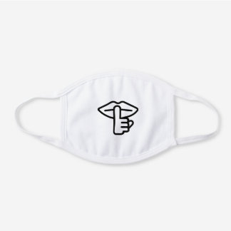 Shhhhhhhh! White Cotton Face Mask