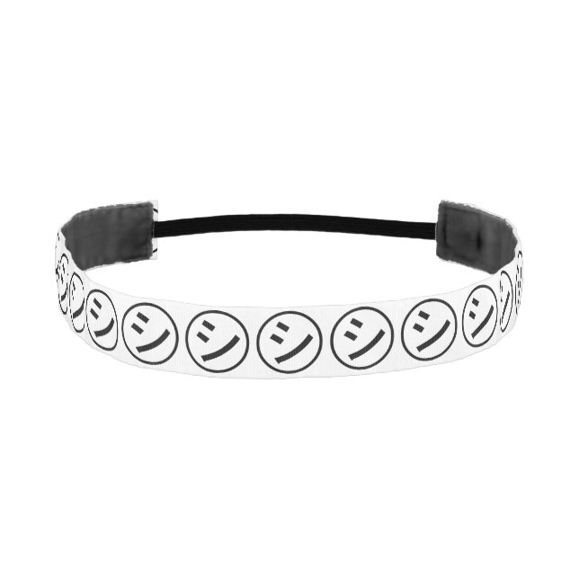 ㋛ Shi Kana Katakana Smiling Emoji / Emoticon Athletic Headband (Front)