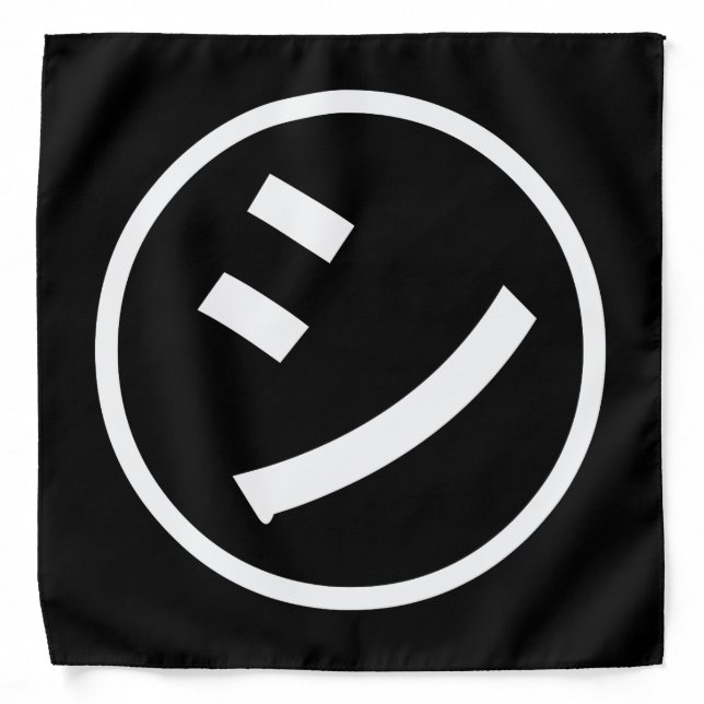 ㋛ Shi Kana Katakana Smiling Emoji / Emoticon Bandana (Front)