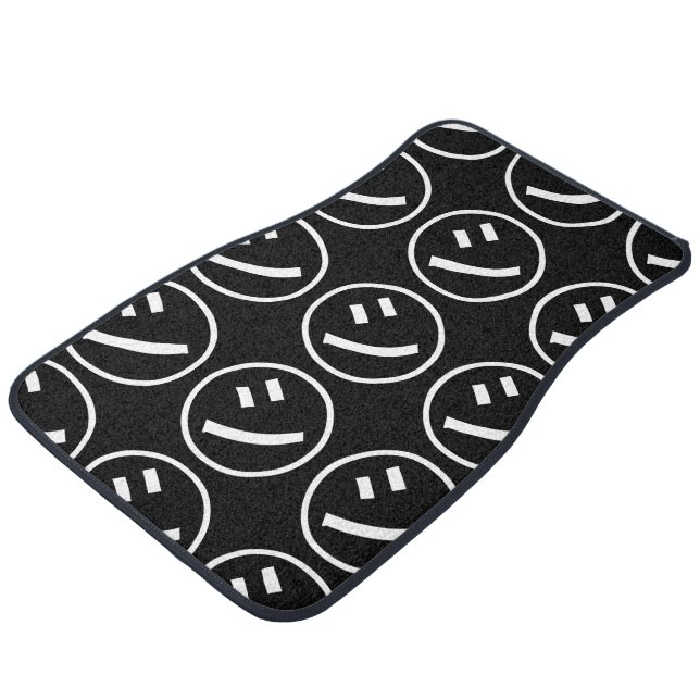 ㋛ Shi Kana Katakana Smiling Emoji / Emoticon Car Floor Mat (Angled)