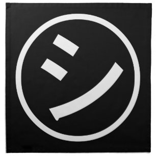 ㋛ Shi Kana Katakana Smiling Emoji / Emoticon Cloth Napkin