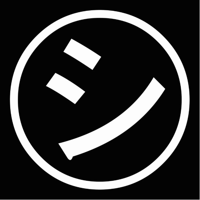 ㋛ Shi Kana Katakana Smiling Emoji / Emoticon Cutout (Front)