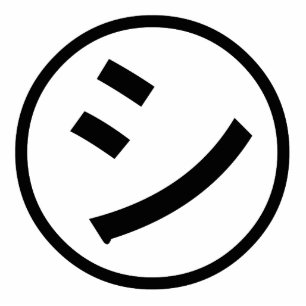 ㋛ Shi Kana Katakana Smiling Emoji / Emoticon Cutout