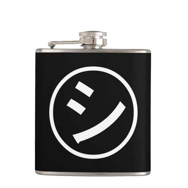㋛ Shi Kana Katakana Smiling Emoji / Emoticon Flask (Front)