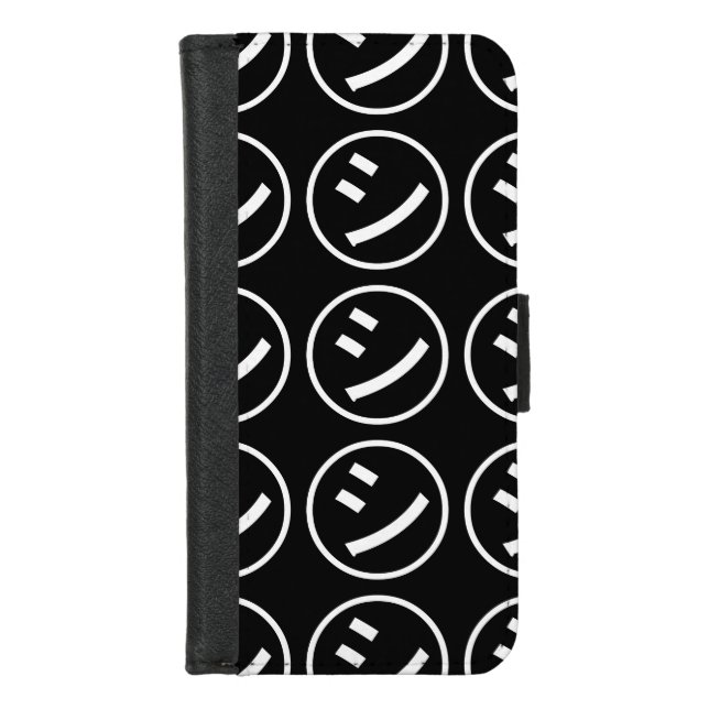 ㋛ Shi Kana Katakana Smiling Emoji / Emoticon iPhone Wallet Case (Front)