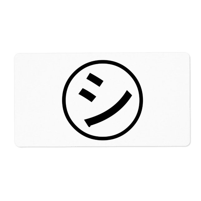 ㋛ Shi Kana Katakana Smiling Emoji / Emoticon Label (Front)