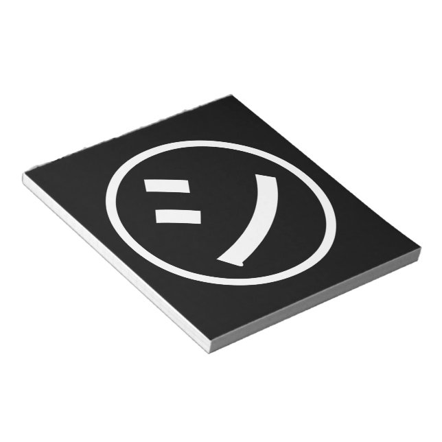 ㋛ Shi Kana Katakana Smiling Emoji / Emoticon Notepad (Angled)