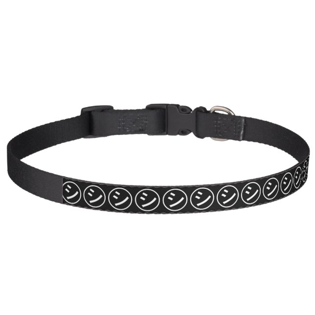㋛ Shi Kana Katakana Smiling Emoji / Emoticon Pet Collar (Front)