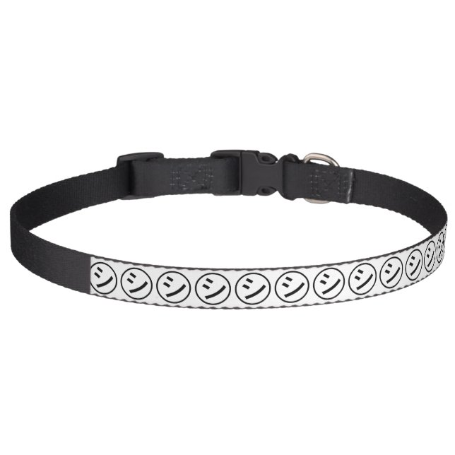 ㋛ Shi Kana Katakana Smiling Emoji / Emoticon Pet Collar (Front)